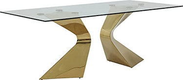Kare Design Tisch Gloria, Gold, 6-8 Personen, Rechteckig, Sicherheitsglas Tischplatte, Glamouröses Design, Luxuriös, Extravagant, Esszimmertisch, Konferenztisch für Büro, 75x200x100 cm (HxBxT) im Sale